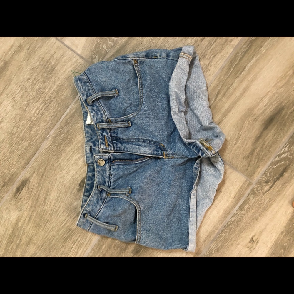 High waisted jean shorts